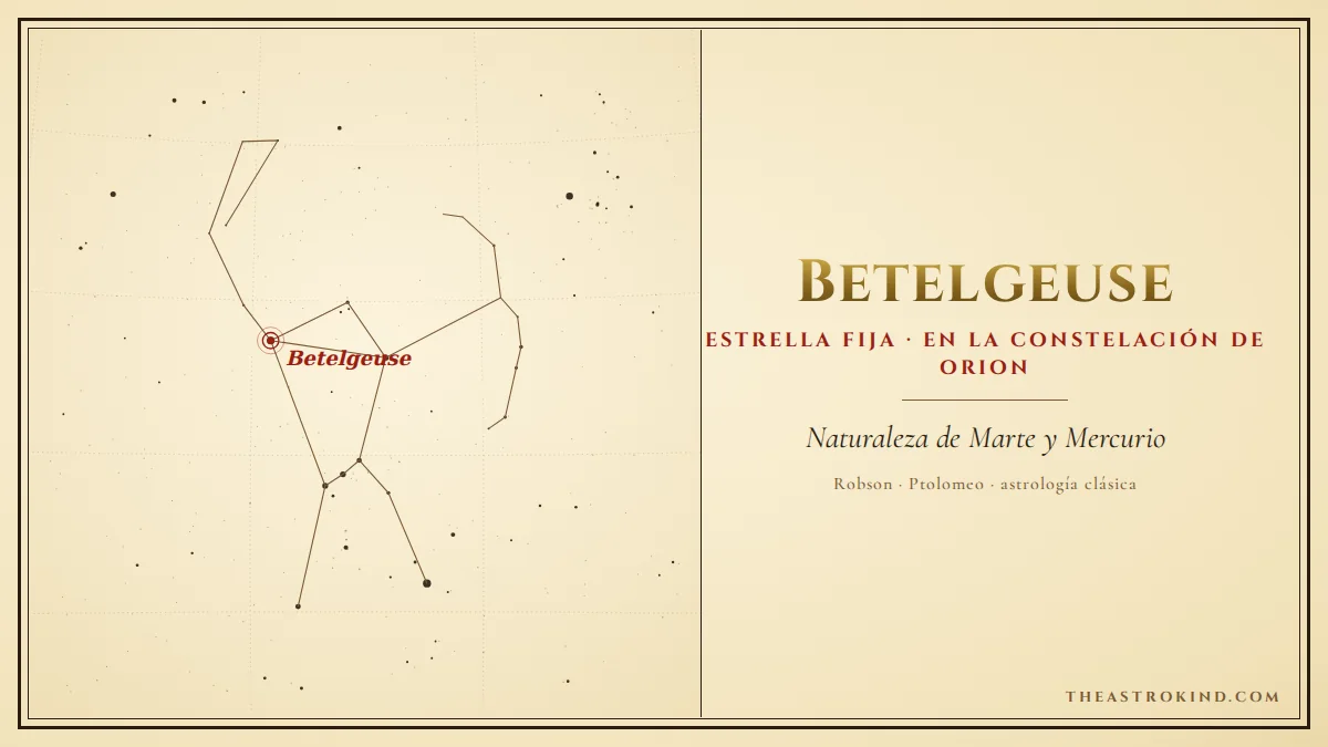 Betelgeuse en la carta natal: el hombro de Orión