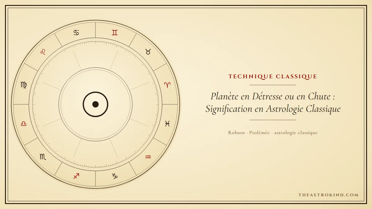 Planète en Détresse ou en Chute : Signification en Astrologie Classique