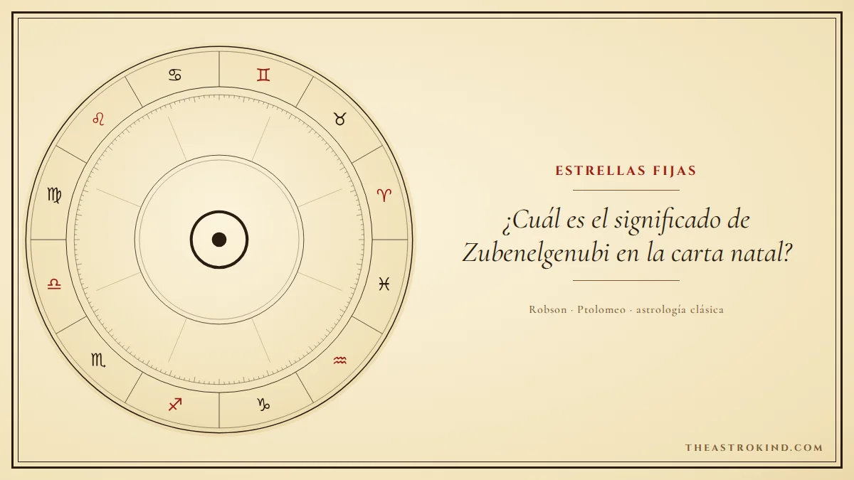 ¿Cuál es el significado de Zubenelgenubi en la carta natal?