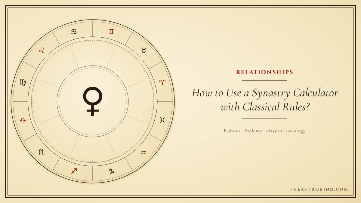 How to Use a Synastry Calculator with Classical Rules?