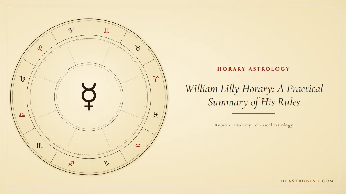 William Lilly Horary: A Practical Summary of His Rules