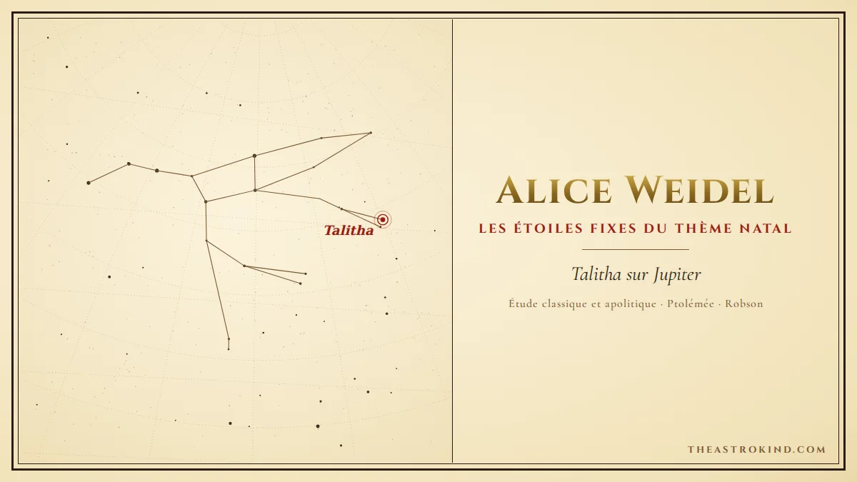 Quelles étoiles fixes dans le thème natal d'Alice Weidel ?