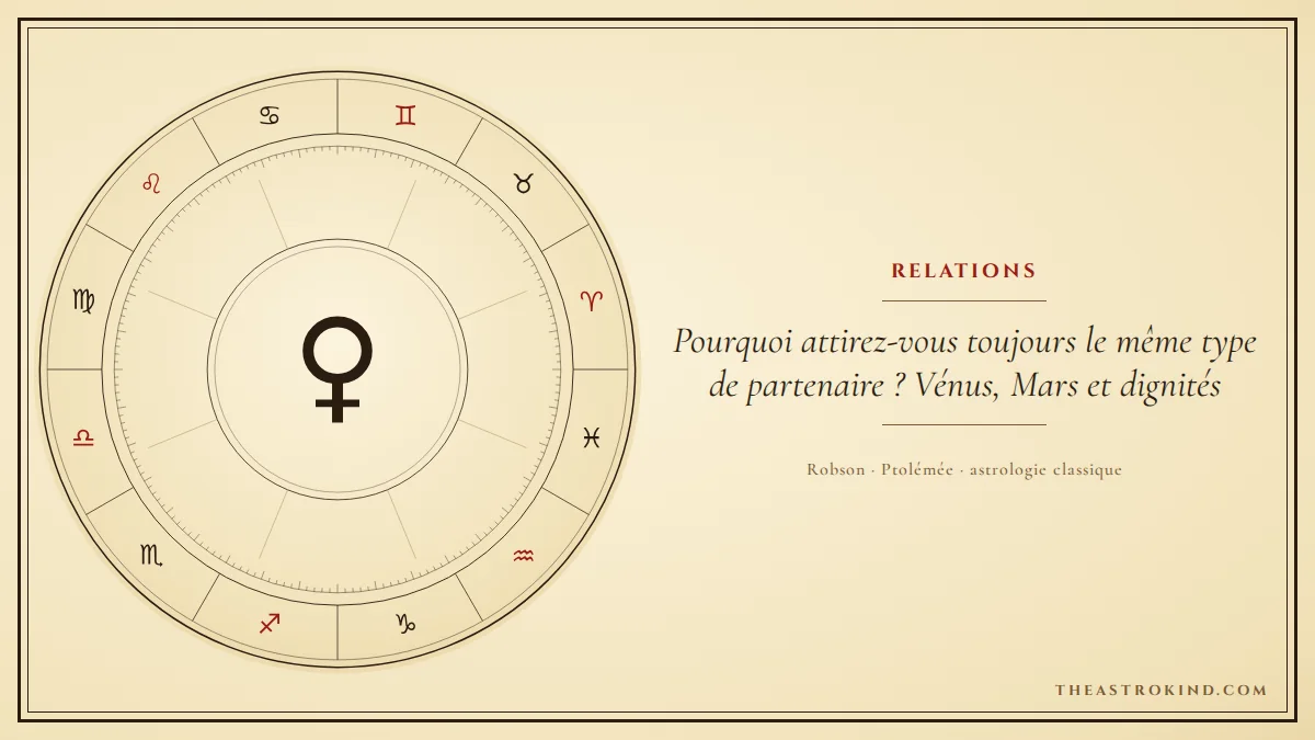 Pourquoi attirez-vous toujours le même type de partenaire ? Vénus, Mars et dignités
